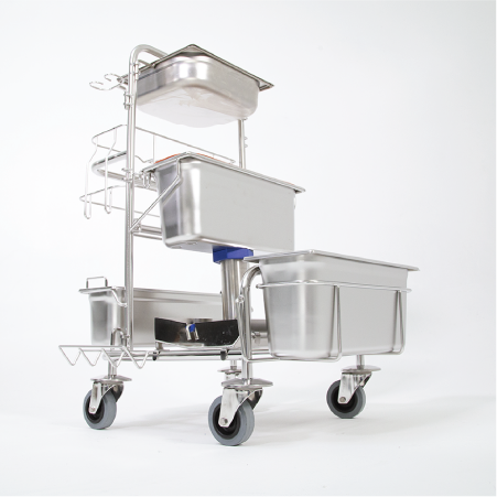 Our premium all stainless steel autoclavable cleaning cart